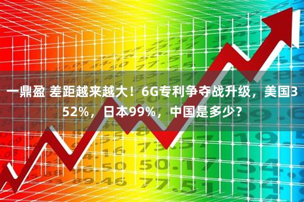 一鼎盈 差距越来越大！6G专利争夺战升级，美国352%，日本99%，中国是多少？